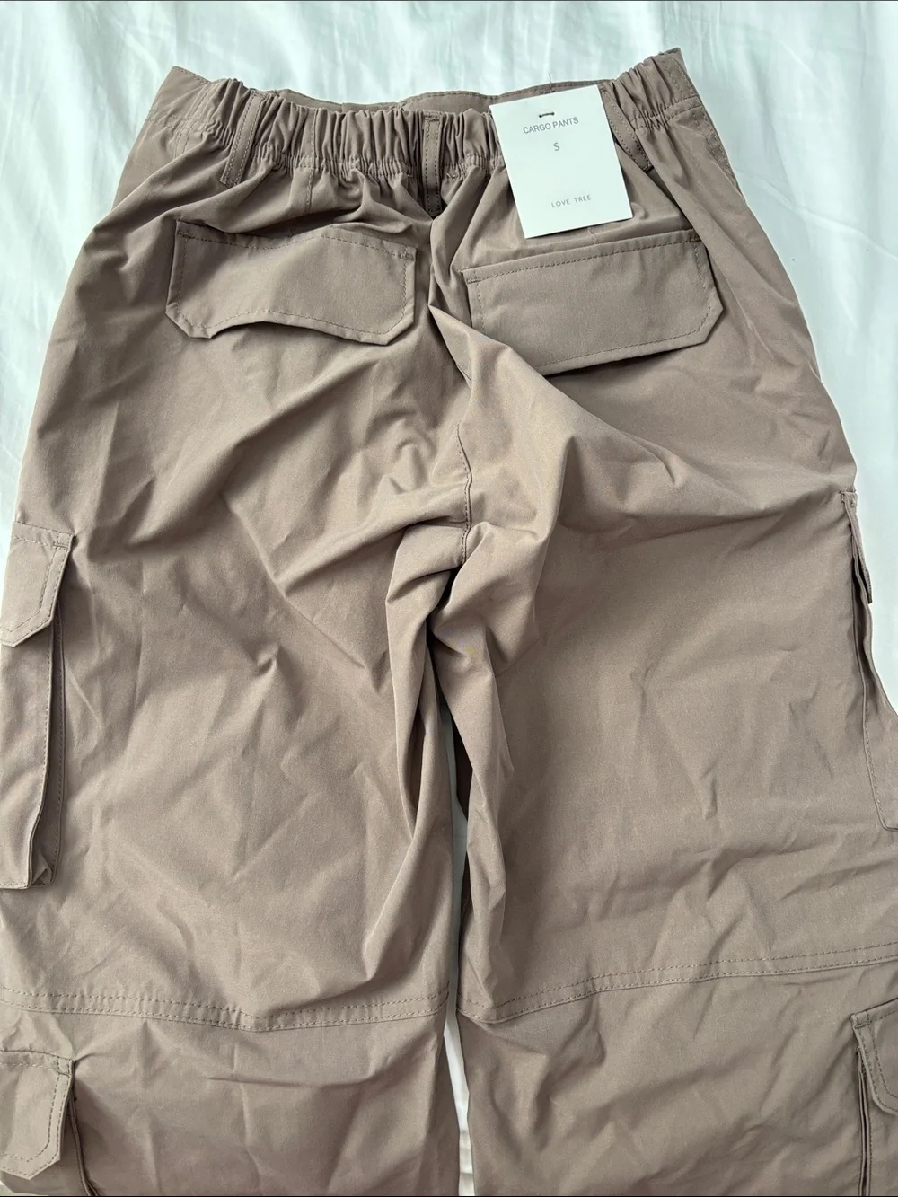 NWT Love Tree Brown Taupe Cargo Joggers - Picture 4 of 4
